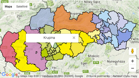 Mapa farností na Slovensku